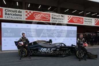 World © Octane Photographic Ltd. Formula 1 – Winter Testing - Test 1 - Day 1. Rich Energy Haas F1 Team VF19 launch – Romain Grosjean and Kevin Magnussen. Circuit de Barcelona-Catalunya. Monday 18th February 2019.