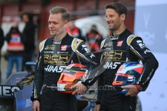 World © Octane Photographic Ltd. Formula 1 – Winter Testing - Test 1 - Day 1. Rich Energy Haas F1 Team VF19 launch – Romain Grosjean and Kevin Magnussen. Circuit de Barcelona-Catalunya. Monday 18th February 2019.