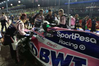 World © Octane Photographic Ltd. Formula 1 – Singapore GP - Grid. SportPesa Racing Point RP19 - Sergio Perez. Marina Bay Street Circuit, Singapore. Sunday 22nd September 2019.