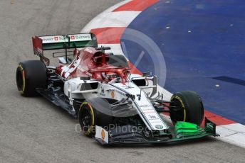 World © Octane Photographic Ltd. Formula 1 – Singapore GP - Practice 1. Alfa Romeo Racing C38 – Kimi Raikkonen. Marina Bay Street Circuit, Singapore. Friday 20th September 2019.