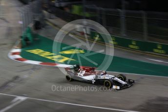 World © Octane Photographic Ltd. Formula 1 – Singapore GP - Practice 2. Alfa Romeo Racing C38 – Kimi Raikkonen. Marina Bay Street Circuit, Singapore. Friday 20th September 2019.