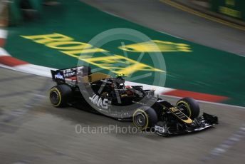 World © Octane Photographic Ltd. Formula 1 – Singapore GP - Practice 2. Haas F1 Team VF19 – Romain Grosjean. Marina Bay Street Circuit, Singapore. Friday 20th September 2019.