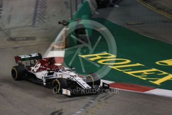 World © Octane Photographic Ltd. Formula 1 – Singapore GP - Practice 2. Alfa Romeo Racing C38 – Kimi Raikkonen. Marina Bay Street Circuit, Singapore. Friday 20th September 2019.