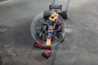 World © Octane Photographic Ltd. Formula 1 – Singapore GP - Practice 2. Aston Martin Red Bull Racing RB15 – Alexander Albon damages his front wing. Marina Bay Street Circuit, Singapore. Friday 20th September 2019.