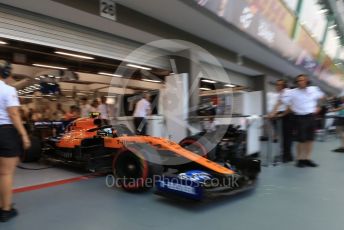 World © Octane Photographic Ltd. Formula 1 – Singapore GP - Practice 3. McLaren MCL34 – Lando Norris. Marina Bay Street Circuit, Singapore. Saturday 21st September 2019.