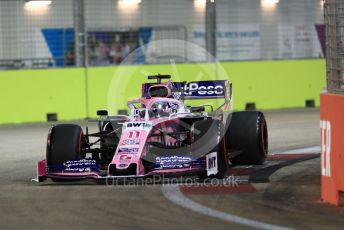 World © Octane Photographic Ltd. Formula 1 – Singapore GP - Qualifying. SportPesa Racing Point RP19 - Sergio Perez. Marina Bay Street Circuit, Singapore. Saturday 21st September 2019.