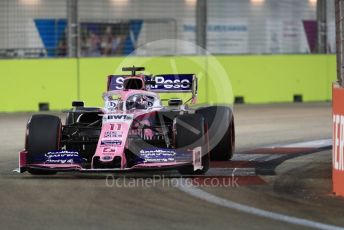 World © Octane Photographic Ltd. Formula 1 – Singapore GP - Qualifying. SportPesa Racing Point RP19 - Sergio Perez. Marina Bay Street Circuit, Singapore. Saturday 21st September 2019.