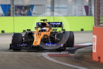 World © Octane Photographic Ltd. Formula 1 – Singapore GP - Qualifying. McLaren MCL34 – Carlos Sainz. Marina Bay Street Circuit, Singapore. Saturday 21st September 2019.