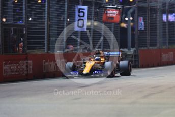 World © Octane Photographic Ltd. Formula 1 – Singapore GP - Qualifying. McLaren MCL34 – Carlos Sainz. Marina Bay Street Circuit, Singapore. Saturday 21st September 2019.