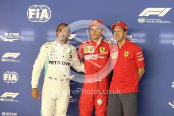 World © Octane Photographic Ltd. Formula 1 – Singapore GP - Qualifying. Scuderia Ferrari SF90 – Charles Leclerc, Mercedes AMG Petronas Motorsport AMG F1 W10 EQ Power+ - Lewis Hamilton and Sebastian Vettel. . Marina Bay Street Circuit, Singapore. Saturday 21st September 2019.