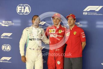 World © Octane Photographic Ltd. Formula 1 – Singapore GP - Qualifying. Scuderia Ferrari SF90 – Charles Leclerc, Mercedes AMG Petronas Motorsport AMG F1 W10 EQ Power+ - Lewis Hamilton and Sebastian Vettel. . Marina Bay Street Circuit, Singapore. Saturday 21st September 2019.