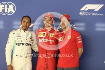 World © Octane Photographic Ltd. Formula 1 – Singapore GP - Qualifying. Scuderia Ferrari SF90 – Charles Leclerc, Mercedes AMG Petronas Motorsport AMG F1 W10 EQ Power+ - Lewis Hamilton and Sebastian Vettel. . Marina Bay Street Circuit, Singapore. Saturday 21st September 2019.