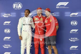 World © Octane Photographic Ltd. Formula 1 – Singapore GP - Qualifying. Scuderia Ferrari SF90 – Charles Leclerc, Mercedes AMG Petronas Motorsport AMG F1 W10 EQ Power+ - Lewis Hamilton and Sebastian Vettel. . Marina Bay Street Circuit, Singapore. Saturday 21st September 2019.