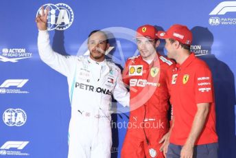 World © Octane Photographic Ltd. Formula 1 – Singapore GP - Qualifying. Scuderia Ferrari SF90 – Charles Leclerc, Mercedes AMG Petronas Motorsport AMG F1 W10 EQ Power+ - Lewis Hamilton and Sebastian Vettel. . Marina Bay Street Circuit, Singapore. Saturday 21st September 2019.