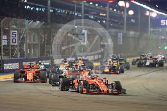 World © Octane Photographic Ltd. Formula 1 – Singapore GP - Race. Scuderia Ferrari SF90 – Charles Leclerc. Marina Bay Street Circuit, Singapore. Sunday 22nd September 2019.