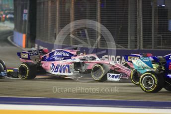World © Octane Photographic Ltd. Formula 1 – Singapore GP - Race. SportPesa Racing Point RP19 - Sergio Perez. Marina Bay Street Circuit, Singapore. Sunday 22nd September 2019.