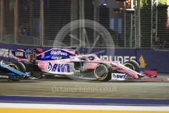 World © Octane Photographic Ltd. Formula 1 – Singapore GP - Race. SportPesa Racing Point RP19 - Sergio Perez. Marina Bay Street Circuit, Singapore. Sunday 22nd September 2019.