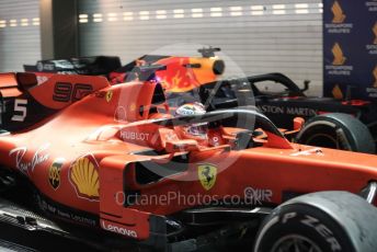 World © Octane Photographic Ltd. Formula 1 – Singapore GP - Race Podium. Scuderia Ferrari SF90 – Sebastian Vettel. Marina Bay Street Circuit, Singapore. Sunday 22nd September 2019.