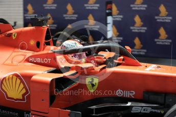 World © Octane Photographic Ltd. Formula 1 – Singapore GP - Race Podium. Scuderia Ferrari SF90 – Sebastian Vettel. Marina Bay Street Circuit, Singapore. Sunday 22nd September 2019.