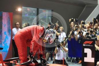 World © Octane Photographic Ltd. Formula 1 – Singapore GP - Race Podium. Scuderia Ferrari SF90 – Sebastian Vettel. Marina Bay Street Circuit, Singapore. Sunday 22nd September 2019.