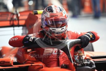 World © Octane Photographic Ltd. Formula 1 – Singapore GP - Race Podium. Scuderia Ferrari SF90 – Charles Leclerc. Marina Bay Street Circuit, Singapore. Sunday 22nd September 2019.