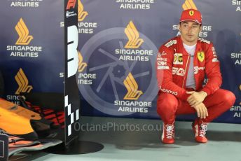 World © Octane Photographic Ltd. Formula 1 – Singapore GP - Race Podium. Scuderia Ferrari SF90 – Charles Leclerc. Marina Bay Street Circuit, Singapore. Sunday 22nd September 2019.