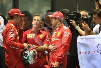 World © Octane Photographic Ltd. Formula 1 – Singapore GP - Race Podium. Scuderia Ferrari SF90 – Sebastian Vettel and Charles Leclerc. Marina Bay Street Circuit, Singapore. Sunday 22nd September 2019.