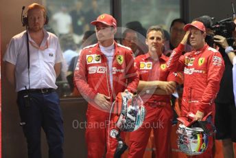 World © Octane Photographic Ltd. Formula 1 – Singapore GP - Race Podium. Scuderia Ferrari SF90 – Sebastian Vettel and Charles Leclerc. Marina Bay Street Circuit, Singapore. Sunday 22nd September 2019.