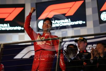 World © Octane Photographic Ltd. Formula 1 – Singapore GP - Race Podium. Scuderia Ferrari SF90 – Sebastian Vettel. Marina Bay Street Circuit, Singapore. Sunday 22nd September 2019.