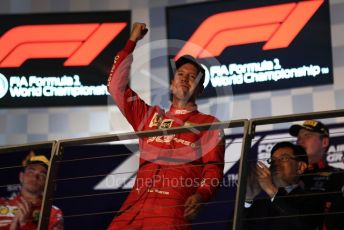 World © Octane Photographic Ltd. Formula 1 – Singapore GP - Race Podium. Scuderia Ferrari SF90 – Sebastian Vettel. Marina Bay Street Circuit, Singapore. Sunday 22nd September 2019.