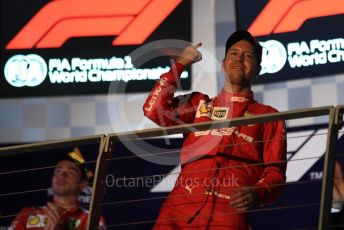 World © Octane Photographic Ltd. Formula 1 – Singapore GP - Race Podium. Scuderia Ferrari SF90 – Sebastian Vettel. Marina Bay Street Circuit, Singapore. Sunday 22nd September 2019.