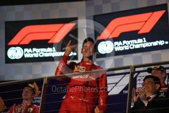 World © Octane Photographic Ltd. Formula 1 – Singapore GP - Race Podium. Scuderia Ferrari SF90 – Sebastian Vettel. Marina Bay Street Circuit, Singapore. Sunday 22nd September 2019.