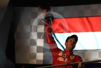 World © Octane Photographic Ltd. Formula 1 – Singapore GP - Race Podium. Scuderia Ferrari SF90 – Sebastian Vettel. Marina Bay Street Circuit, Singapore. Sunday 22nd September 2019.