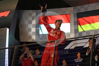 World © Octane Photographic Ltd. Formula 1 – Singapore GP - Race Podium. Scuderia Ferrari SF90 – Sebastian Vettel. Marina Bay Street Circuit, Singapore. Sunday 22nd September 2019.