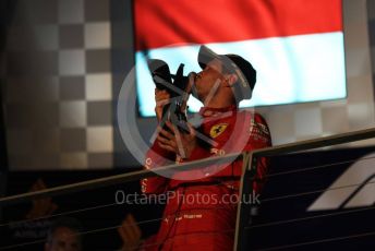 World © Octane Photographic Ltd. Formula 1 – Singapore GP - Race Podium. Scuderia Ferrari SF90 – Sebastian Vettel. Marina Bay Street Circuit, Singapore. Sunday 22nd September 2019.