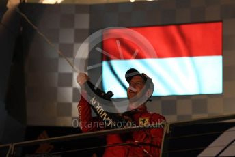 World © Octane Photographic Ltd. Formula 1 – Singapore GP - Race Podium. Scuderia Ferrari SF90 – Sebastian Vettel. Marina Bay Street Circuit, Singapore. Sunday 22nd September 2019.