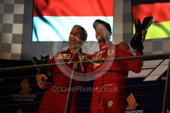 World © Octane Photographic Ltd. Formula 1 – Singapore GP - Race Podium. Scuderia Ferrari SF90 – Sebastian Vettel. Marina Bay Street Circuit, Singapore. Sunday 22nd September 2019.