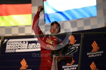 World © Octane Photographic Ltd. Formula 1 – Singapore GP - Race Podium. Scuderia Ferrari SF90 – Sebastian Vettel. Marina Bay Street Circuit, Singapore. Sunday 22nd September 2019.