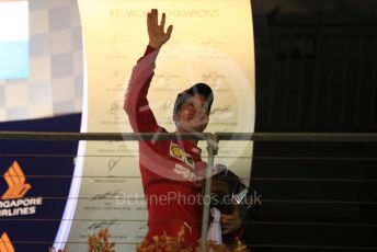 World © Octane Photographic Ltd. Formula 1 – Singapore GP - Race Podium. Scuderia Ferrari SF90 – Sebastian Vettel. Marina Bay Street Circuit, Singapore. Sunday 22nd September 2019.