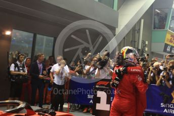 World © Octane Photographic Ltd. Formula 1 – Singapore GP - Race Podium. Scuderia Ferrari SF90 – Sebastian Vettel. Marina Bay Street Circuit, Singapore. Sunday 22nd September 2019.