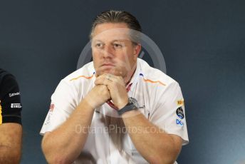 World © Octane Photographic Ltd. Formula 1 - Hungarian GP – Friday FIA Team Press Conference. Zak Brown - Executive Director of McLaren Technology Group. Marina Bay Street Circuit, Singapore. Friday 20th September 2019.