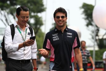 World © Octane Photographic Ltd. Formula 1 – Singapore GP - Paddock. SportPesa Racing Point RP19 - Sergio Perez. Marina Bay Street Circuit, Singapore. Friday 20th September 2019.