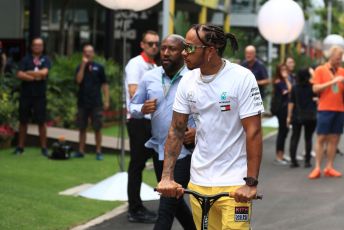 World © Octane Photographic Ltd. Formula 1 – Singapore GP - Paddock. Mercedes AMG Petronas Motorsport AMG F1 W10 EQ Power+ - Lewis Hamilton. Marina Bay Street Circuit, Singapore. Friday 20th September 2019.