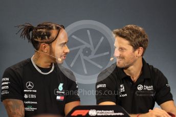 World © Octane Photographic Ltd. Formula 1 – Singapore GP. FIA Drivers Press Conference. Renault Sport F1 Team – Daniel Ricciardo and Mercedes AMG Petronas Motorsport - Lewis Hamilton. Marina Bay Street Circuit, Singapore. Thursday 19th September 2019.