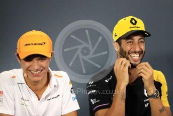 World © Octane Photographic Ltd. Formula 1 – Singapore GP. FIA Drivers Press Conference. Renault Sport F1 Team – Daniel Ricciardo and McLaren – Lando Norris. Marina Bay Street Circuit, Singapore. Thursday 19th September 2019.