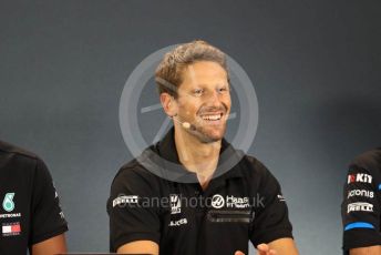 World © Octane Photographic Ltd. Formula 1 – Singapore GP. FIA Drivers Press Conference. Haas F1 Team – Romain Grosjean. Marina Bay Street Circuit, Singapore. Thursday 19th September 2019.