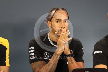 World © Octane Photographic Ltd. Formula 1 – Singapore GP. FIA Drivers Press Conference. Mercedes AMG Petronas Motorsport - Lewis Hamilton. Marina Bay Street Circuit, Singapore. Thursday 19th September 2019.