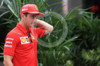 World © Octane Photographic Ltd. Formula 1 – Singapore GP - Paddock. Scuderia Ferrari SF90 – Charles Leclerc. Marina Bay Street Circuit, Singapore. Thursday 19th September 2019.