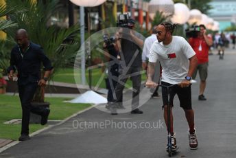 World © Octane Photographic Ltd. Formula 1 – Singapore GP - Paddock. Mercedes AMG Petronas Motorsport AMG F1 W10 EQ Power+ - Lewis Hamilton. Marina Bay Street Circuit, Singapore. Thursday 19th September 2019.