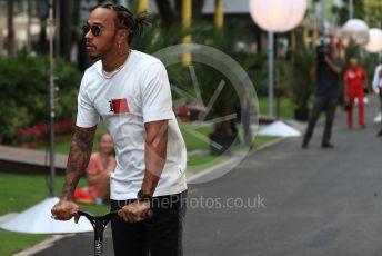 World © Octane Photographic Ltd. Formula 1 – Singapore GP - Paddock. Mercedes AMG Petronas Motorsport AMG F1 W10 EQ Power+ - Lewis Hamilton. Marina Bay Street Circuit, Singapore. Thursday 19th September 2019.